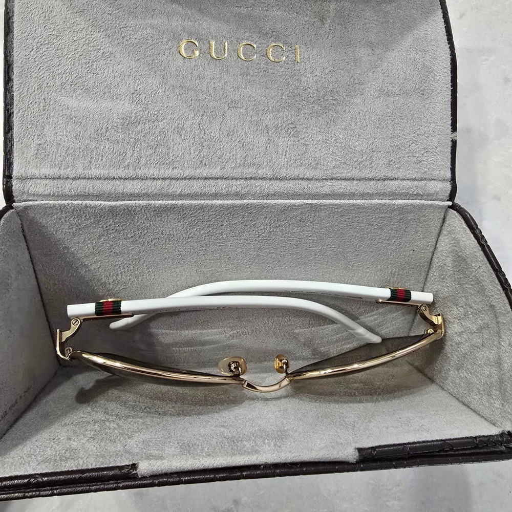 Gucci GG 4242/S White Gold Interlocking G Web Stripe Sunglasses 24S6Y 59-16-130 - Picture 7 of 7